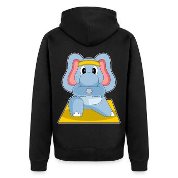 Gymnastique de fitness de yoga d’éléphant - Veste à capuche bio Premium Unisexe - noir - Dos - Nico (187cm)