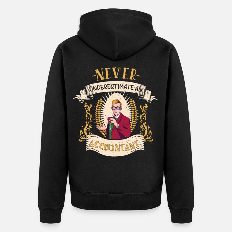 Cadeau drôle de comptabilité comptable - Veste à capuche bio Premium Unisexe - noir