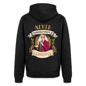 Cadeau drôle de supporteur de soignant - Veste à capuche bio Premium Unisexe - noir - Dos - Nico (187cm)