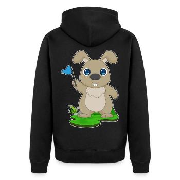 Rabbit Flag - Unisex Premium Organic Zip Hoodie - black - Back - Nico (187cm)