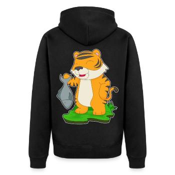 Pêche au poisson tigre - Veste à capuche bio Premium Unisexe - noir - Dos - Nico (187cm)
