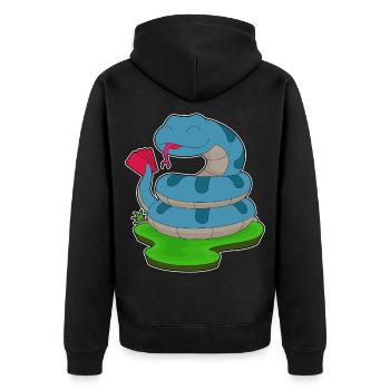Snake Poker Poker Card Game - Unisex Premium Organic Zip Hoodie - black - Back - Nico (187cm)