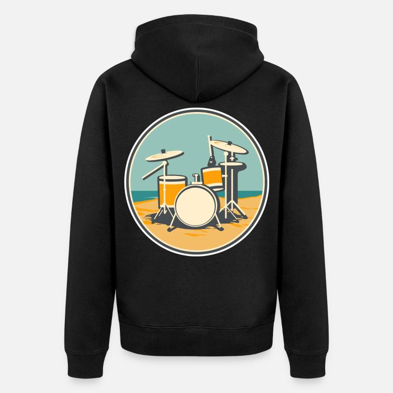 Illustration de batterie - Veste à capuche bio Premium Unisexe - noir