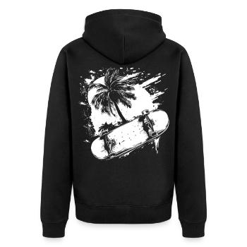 Dessin de skateboard - Veste à capuche bio Premium Unisexe - noir - Dos - Nico (187cm)