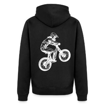 Fille de vélo de montagne - Veste à capuche bio Premium Unisexe - noir - Dos - Nico (187cm)