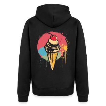 Graffiti de cornet de crème glacée - Veste à capuche bio Premium Unisexe - noir - Dos - Nico (187cm)