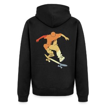 Graphique de skateboard vintage - Veste à capuche bio Premium Unisexe - noir - Dos - Nico (187cm)
