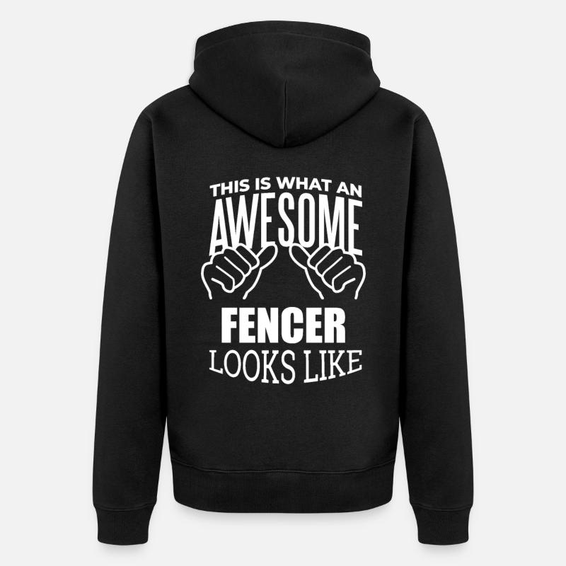 Fechten - Unisex Premium Bio Zip Hoodie - Schwarz