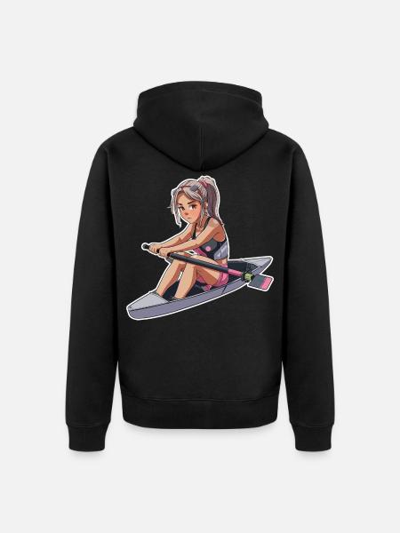 Rameur Fille Graphique - Veste à capuche bio Premium Unisexe - noir