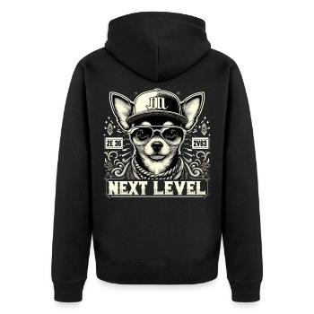 Cadeau Chihuahua Next Level Hip Hop Dog - Veste à capuche bio Premium Unisexe - noir - Dos - Nico (187cm)