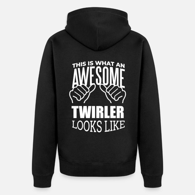 drehend - Unisex Premium Bio Zip Hoodie - Schwarz