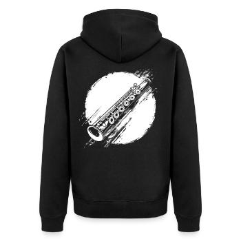 Flûte graphique - Veste à capuche bio Premium Unisexe - noir - Dos - Nico (187cm)