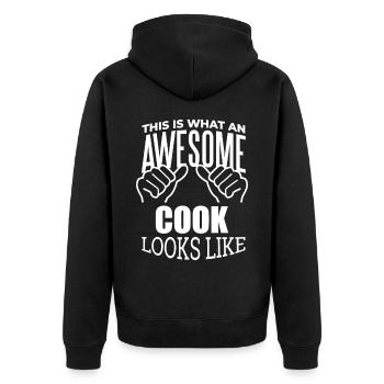 Cooking Cooking Cooking - Unisex Premium Organic Zip Hoodie - black - Back - Nico (187cm)