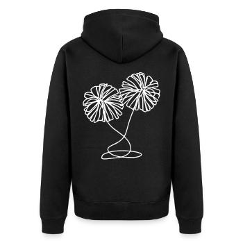 Dessin de pompons de pom-pom girl - Veste à capuche bio Premium Unisexe - noir - Dos - Nico (187cm)