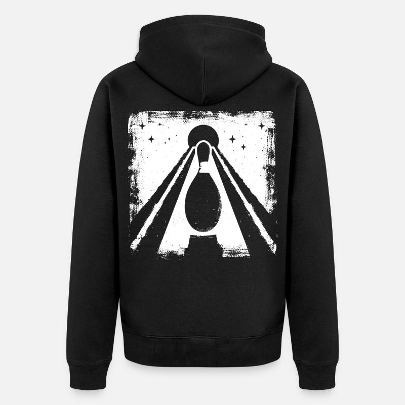 Bowling Pin Grafik - Unisex Premium Bio Zip Hoodie - Schwarz