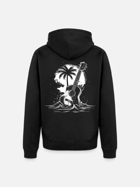Ukulele Graphics - Unisex Premium Organic Zip Hoodie - black