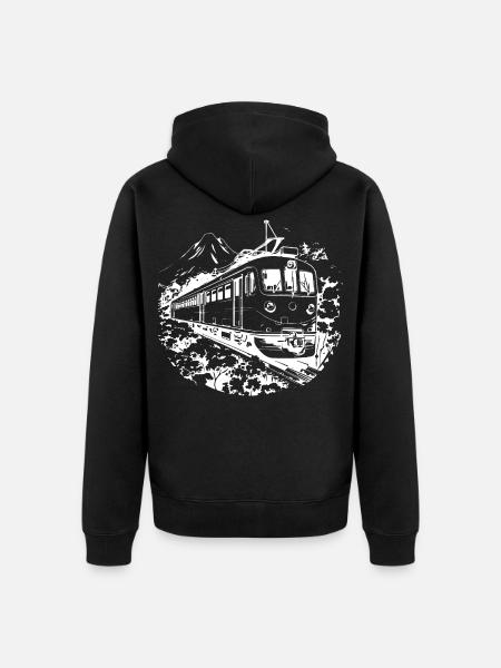 Railway Graphic - Unisex Premium Organic Zip Hoodie - black