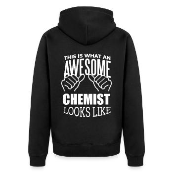 Chemist Chemist Chemist - Unisex Premium Organic Zip Hoodie - black - Back - Nico (187cm)