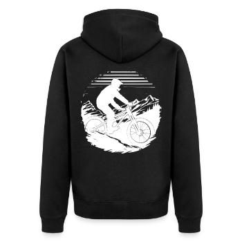 Dessin de vététiste - Veste à capuche bio Premium Unisexe - noir - Dos - Nico (187cm)