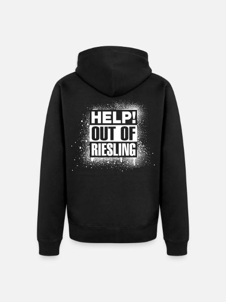 HELP! Out of Riesling - Unisex Premium Organic Zip Hoodie - black