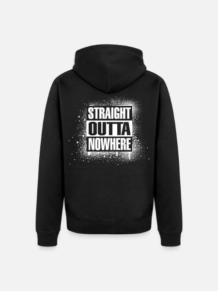 Straight outta nowhere - Unisex Premium Bio Zip Hoodie - Schwarz