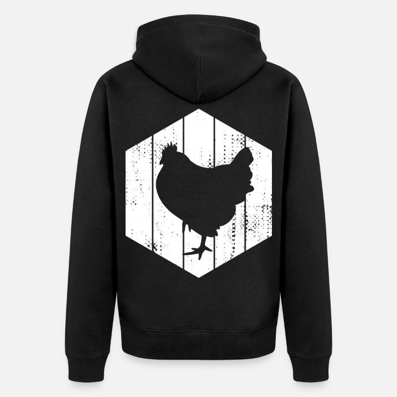 Dessin de poule - Veste à capuche bio Premium Unisexe - noir