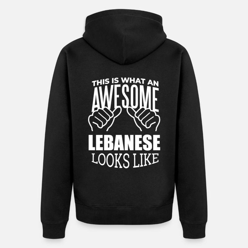 Libanon - Unisex Premium Bio Zip Hoodie - Schwarz