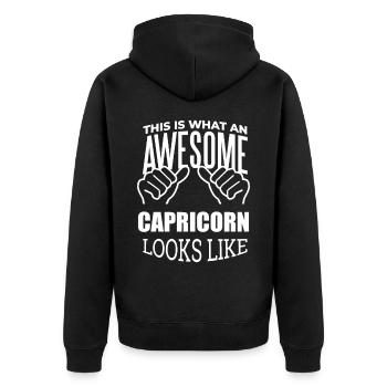Capricorne - Veste à capuche bio Premium Unisexe - noir - Dos - Nico (187cm)