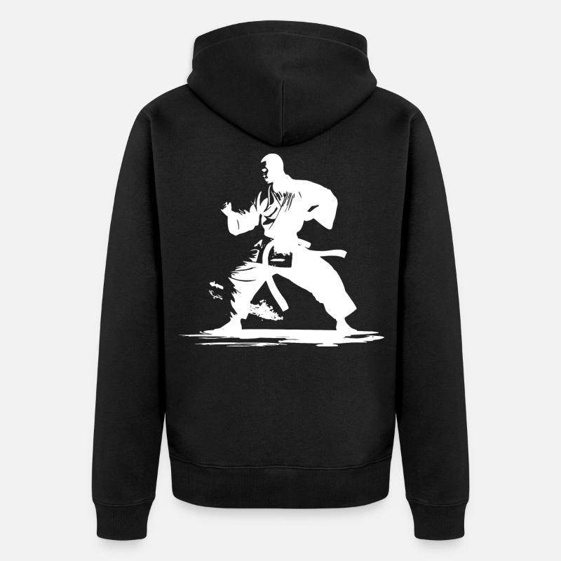 Graphique Karaté Boy - Veste à capuche bio Premium Unisexe - noir