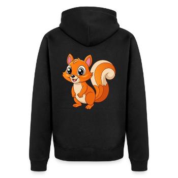 Écureuil Mignon Mascotte Personnage De Dessin Animé Kawaii - Veste à capuche bio Premium Unisexe - noir - Dos - Nico (187cm)