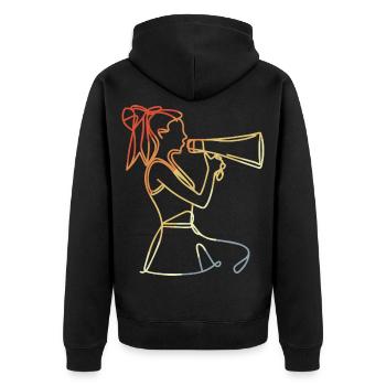 Cheerleaderin Vintage Look - Unisex Premium Bio Zip Hoodie - Schwarz - Hinten - Nico (187cm)