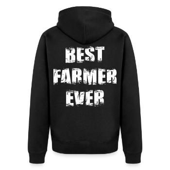 Best Farmer Ever - Unisex Premium Bio Zip Hoodie - Schwarz - Hinten - Nico (187cm)
