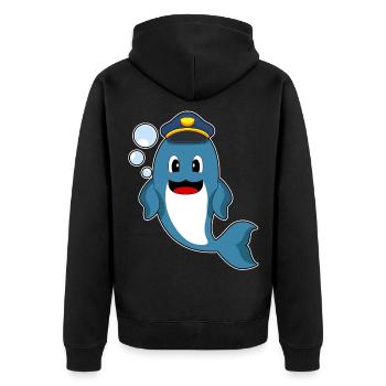 Dolphin Policeman Police - Unisex Premium Organic Zip Hoodie - black - Back - Nico (187cm)