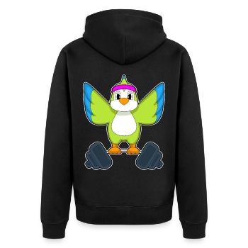 Parrot Bodybuilder Barbell Bodybuilding - Veste à capuche bio Premium Unisexe - noir - Dos - Nico (187cm)