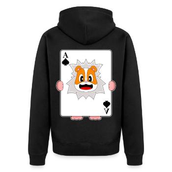 Hamster Poker Poker Cards - Unisex Premium Organic Zip Hoodie - black - Back - Nico (187cm)