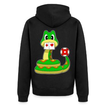 Snake Poker Poker Cards - Unisex Premium Organic Zip Hoodie - black - Back - Nico (187cm)