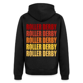 Roller Derby Rétro Vintage Graphique - Veste à capuche bio Premium Unisexe - noir - Dos - Nico (187cm)