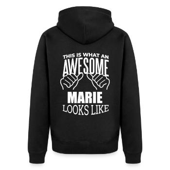 Marie - Veste à capuche bio Premium Unisexe - noir - Dos - Nico (187cm)
