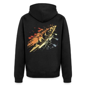 Graphique de l’équipe d’aviron rétro - Veste à capuche bio Premium Unisexe - noir - Dos - Nico (187cm)