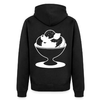 Dessin de coupe glacée - Veste à capuche bio Premium Unisexe - noir - Dos - Nico (187cm)