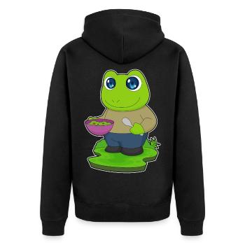Frog Cooking Bowl Cooking - Unisex Premium Organic Zip Hoodie - black - Back - Nico (187cm)