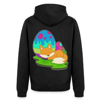 Fox Easter Easter Eggs - Unisex Premium Organic Zip Hoodie - black - Back - Nico (187cm)