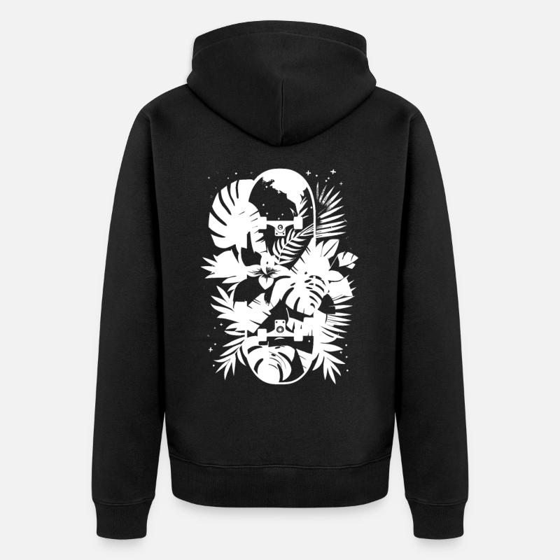 Graphismes de skateboard - Veste à capuche bio Premium Unisexe - noir