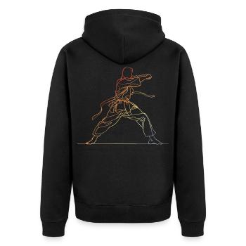 Vintage Karateka Sketch - Unisex Premium Organic Zip Hoodie - black - Back - Nico (187cm)