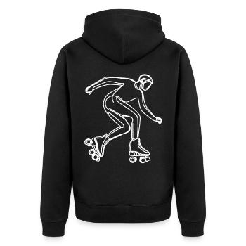 Roller Skater Drawing - Unisex Premium Organic Zip Hoodie - black - Back - Nico (187cm)
