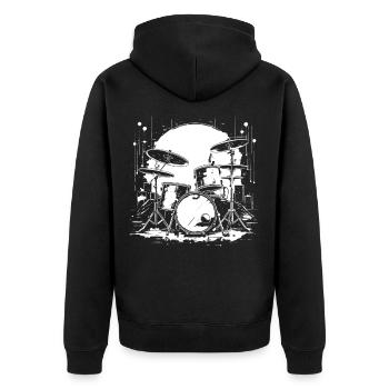 Trapset Sketch - Unisex Premium Organic Zip Hoodie - black - Back - Nico (187cm)