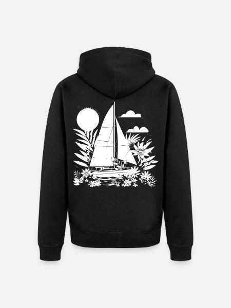 Sailing Comic Look - Unisex Premium Organic Zip Hoodie - black