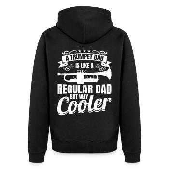 Trompeter Vater - Unisex Premium Bio Zip Hoodie - Schwarz - Hinten - Nico (187cm)