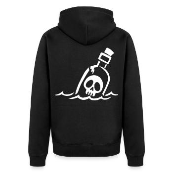 White Skull in a Bottle - Unisex Premium Organic Zip Hoodie - black - Back - Nico (187cm)