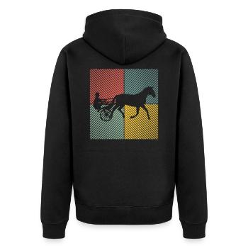 Trotting Horse, Trotting Racing, Equestrian Sports, Horses - Unisex Premium Organic Zip Hoodie - black - Back - Nico (187cm)